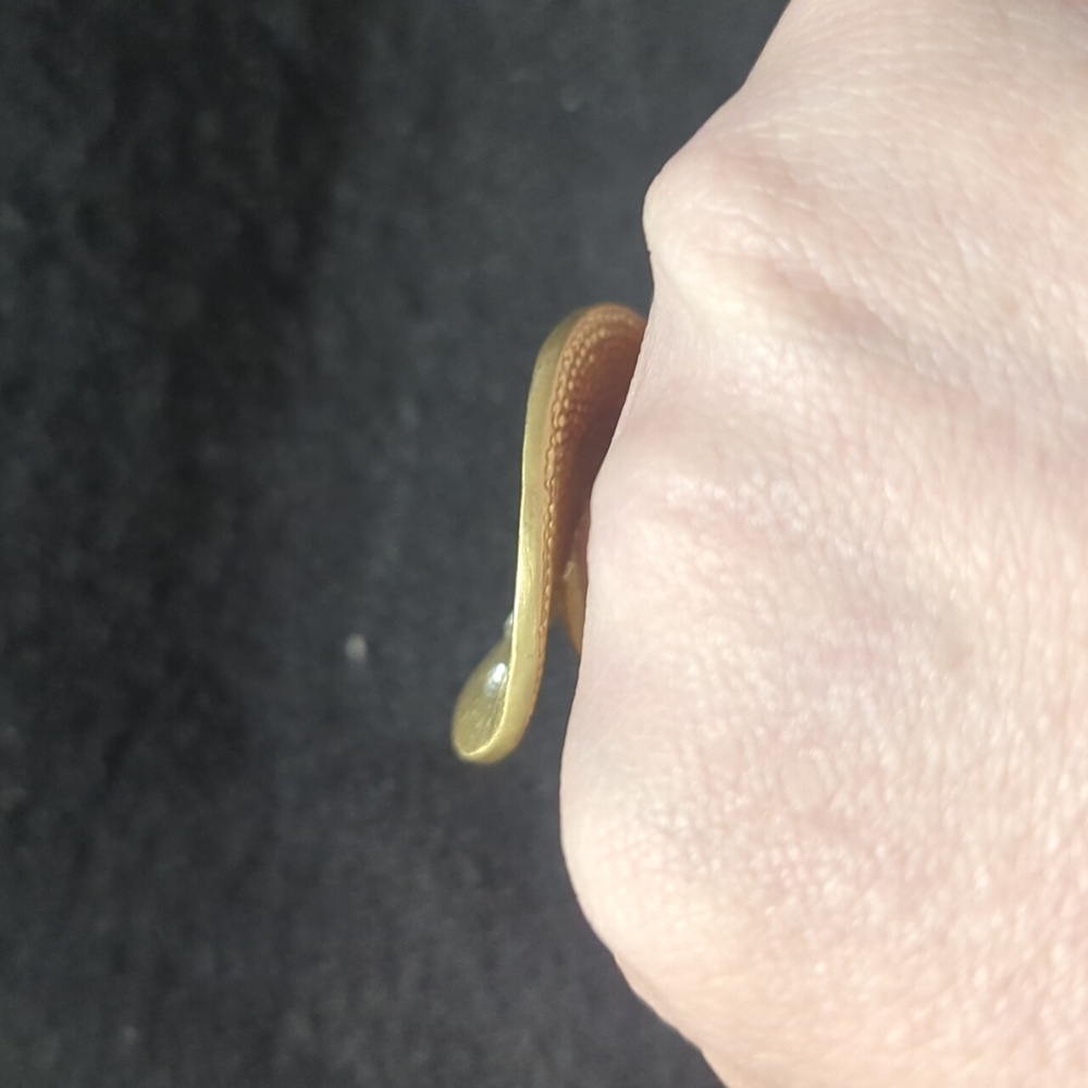 Solid Brass Clear Cz Oversized Chunky Disc Statem… - image 2